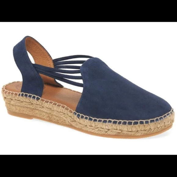 TONI PONS Sz 41 Nuria Espadrilles Blue Suede Comfort Elastic Shoes - Picture 8 of 8